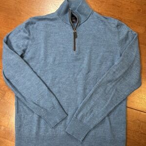 Untuckit Pullover 1/4 Zip Sweater Men's Size Small Blue Long Sleeve